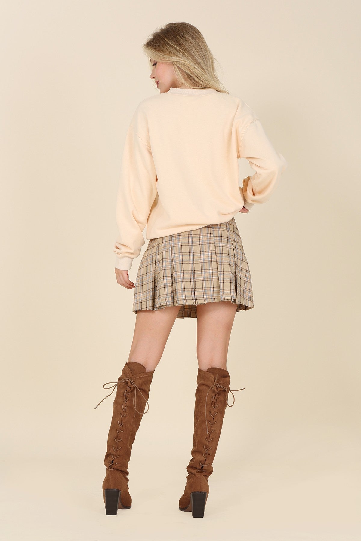 Plaid Pleated Mini Skirt Clothing Lilou   