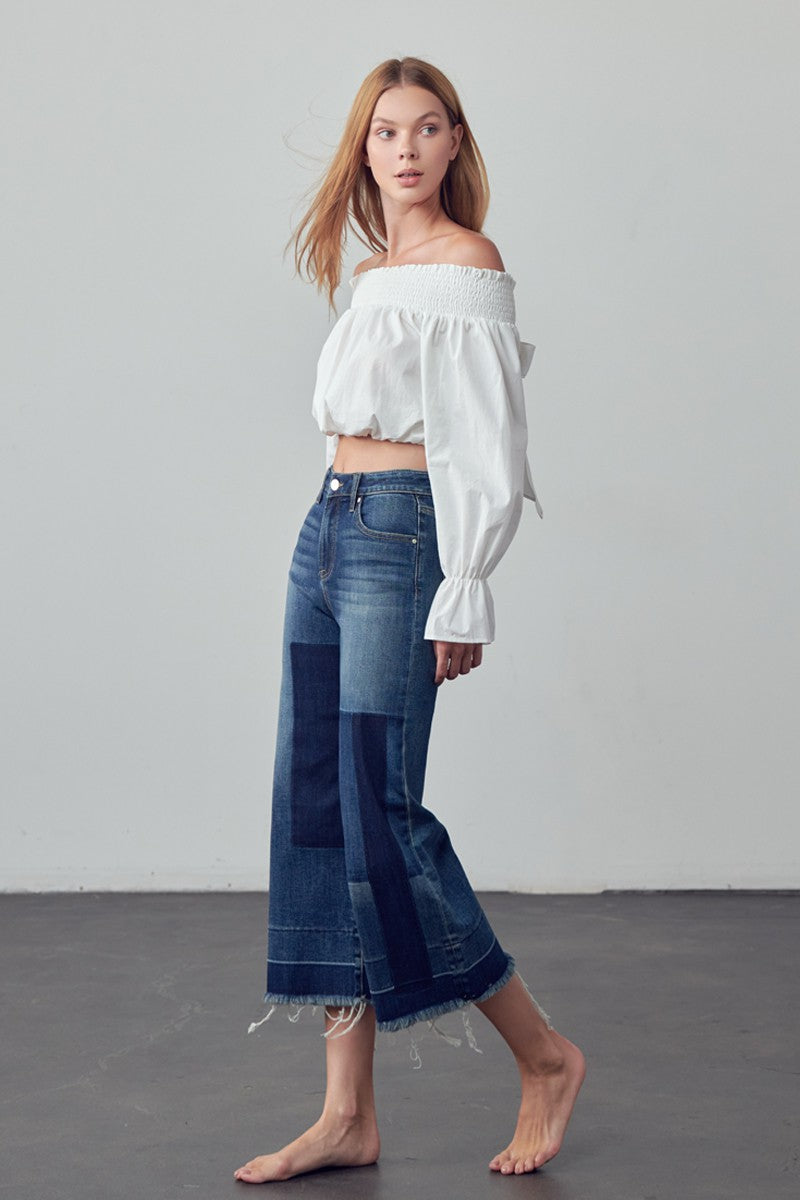 Mid-Rise Crop Flare Jeans Clothing Insane Gene   