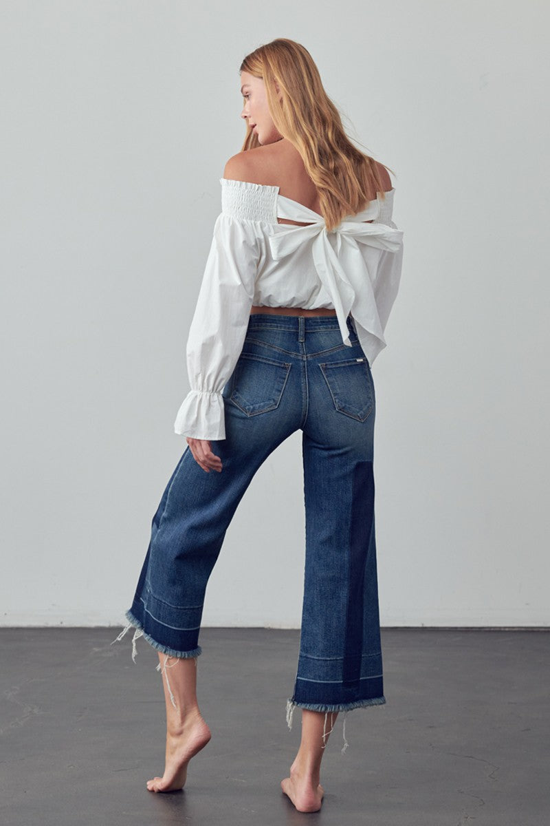 Mid-Rise Crop Flare Jeans Clothing Insane Gene   