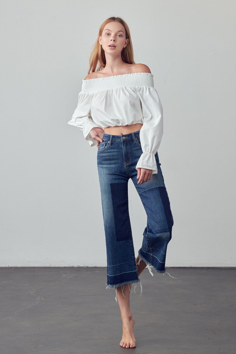 Mid-Rise Crop Flare Jeans Clothing Insane Gene   