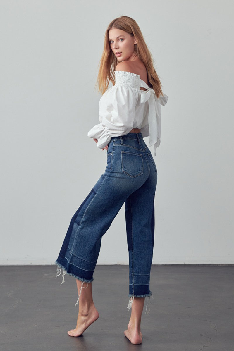 Mid-Rise Crop Flare Jeans Clothing Insane Gene   