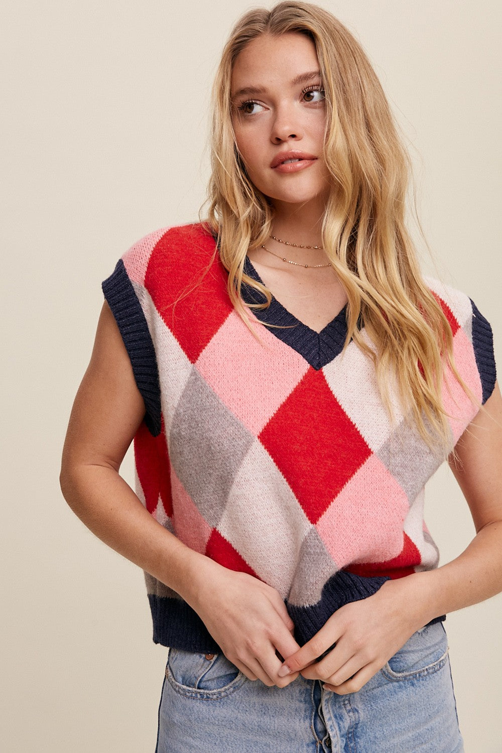 Argyle Cropped Sweater Vest Clothing Listicle   