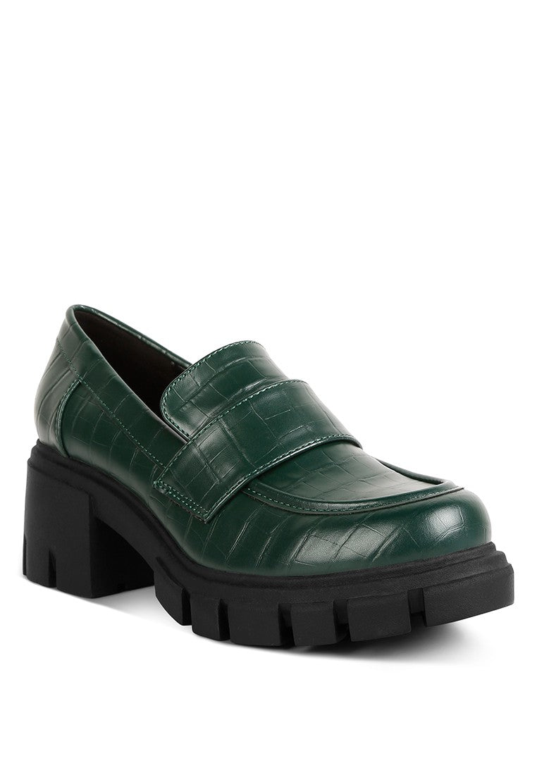 Benz Platform Loafer Shoes Rag Company Dark Green 5 