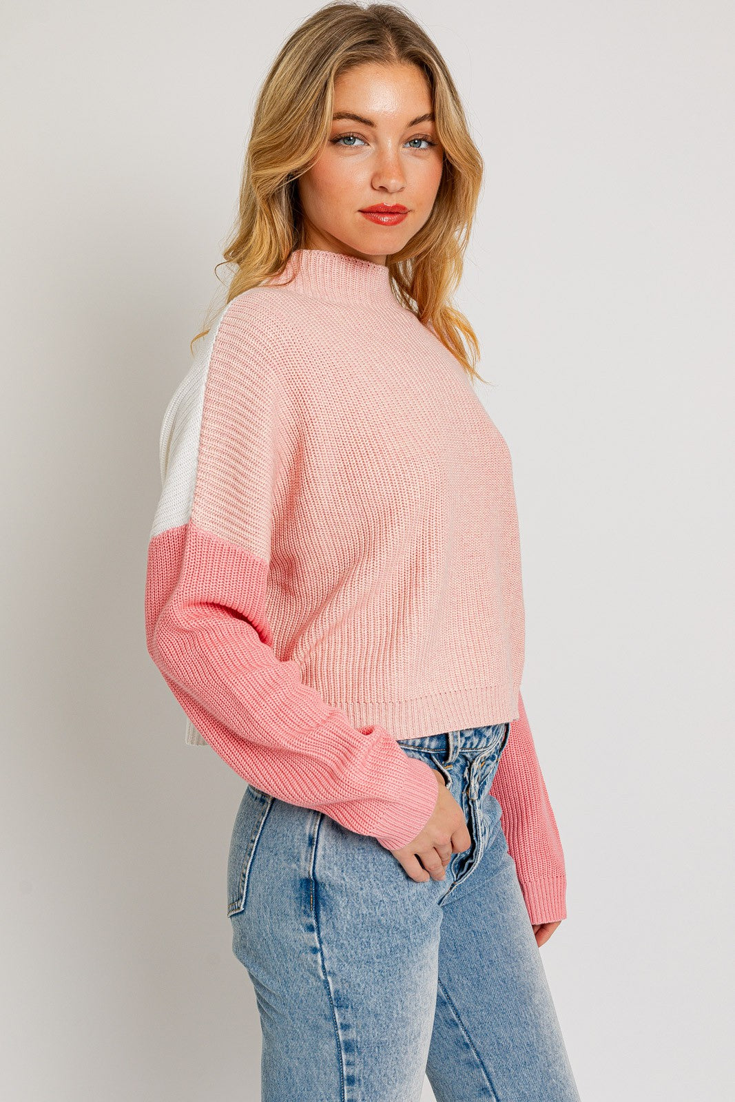 Color Block Oversize Sweater Clothing LE LIS   