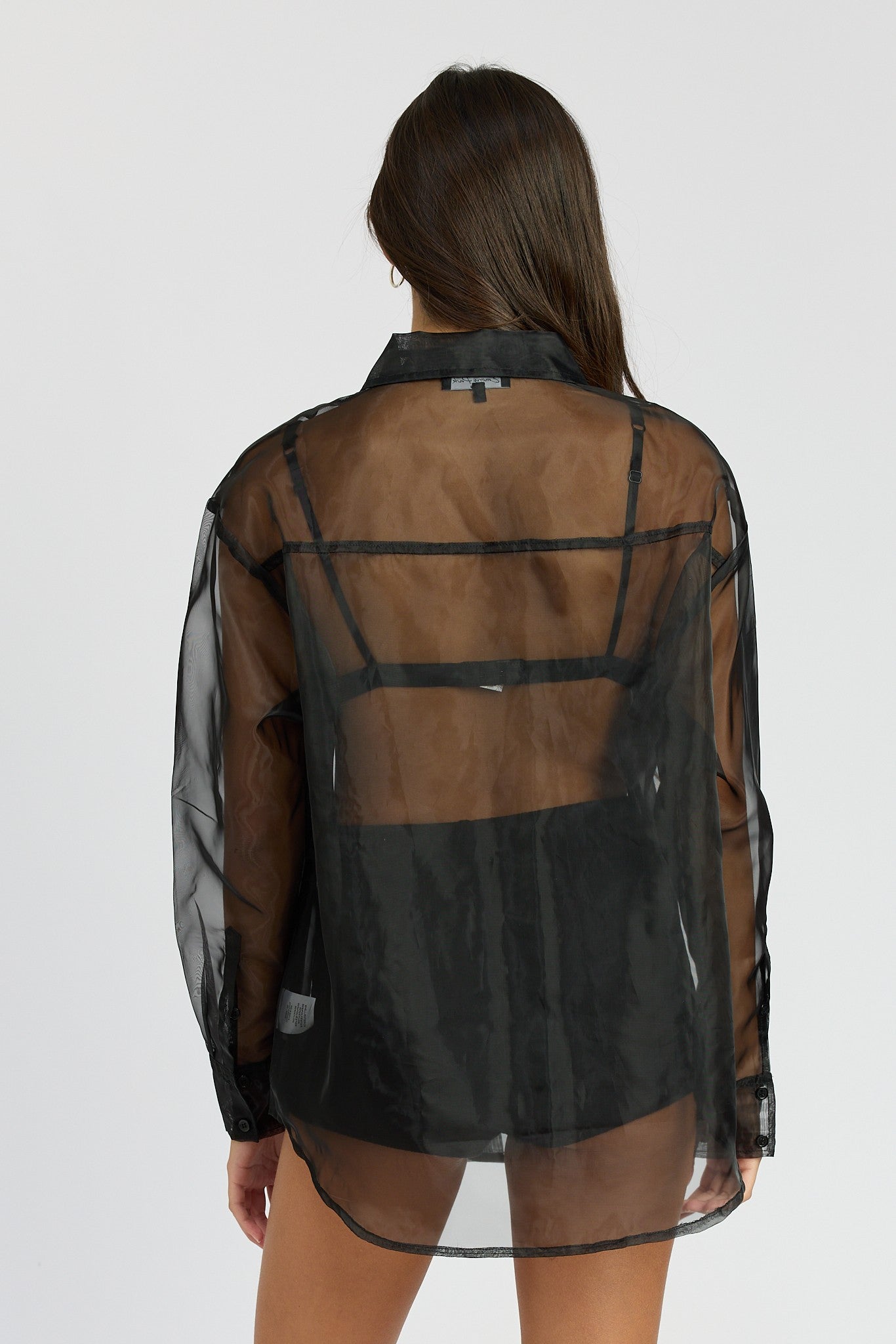 Sheer Oversized Organza Shirt Clothing Emory Park   