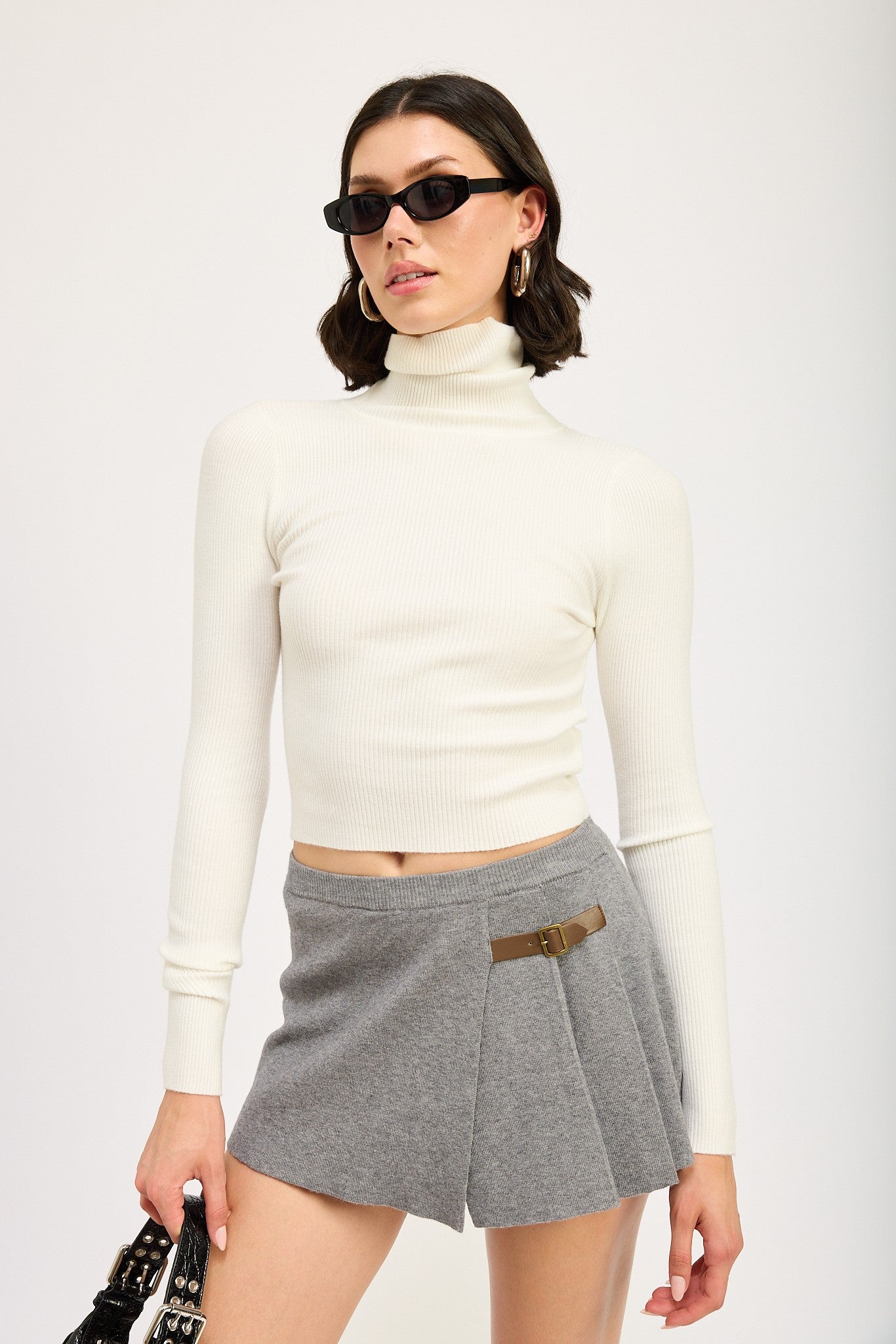 Sweater Pleated Mini Skort Clothing Emory Park   