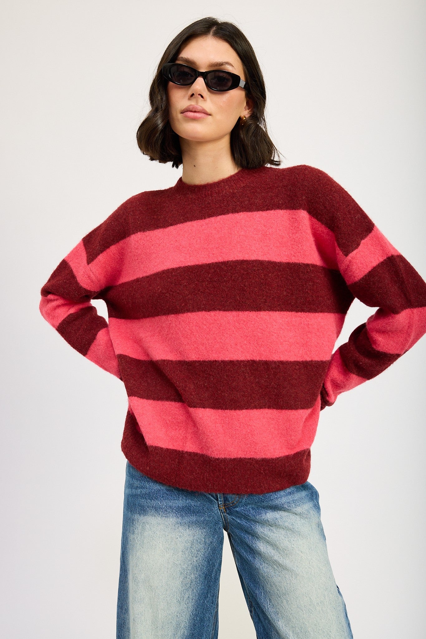 Oversized Striped Jumper Sweater Clothing Emory Park   