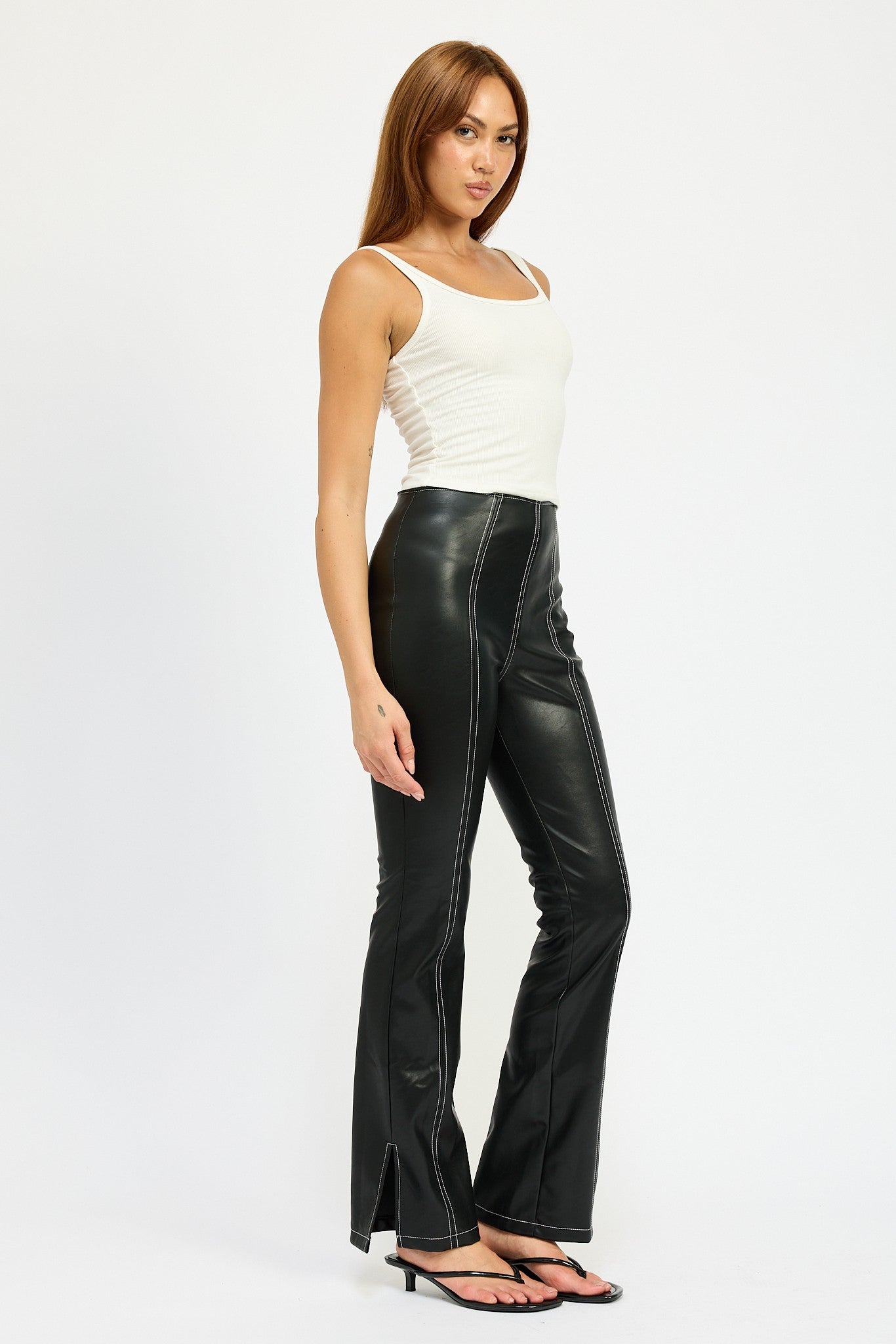 High Waist Faux Leather Pants Clothing Emory Park   