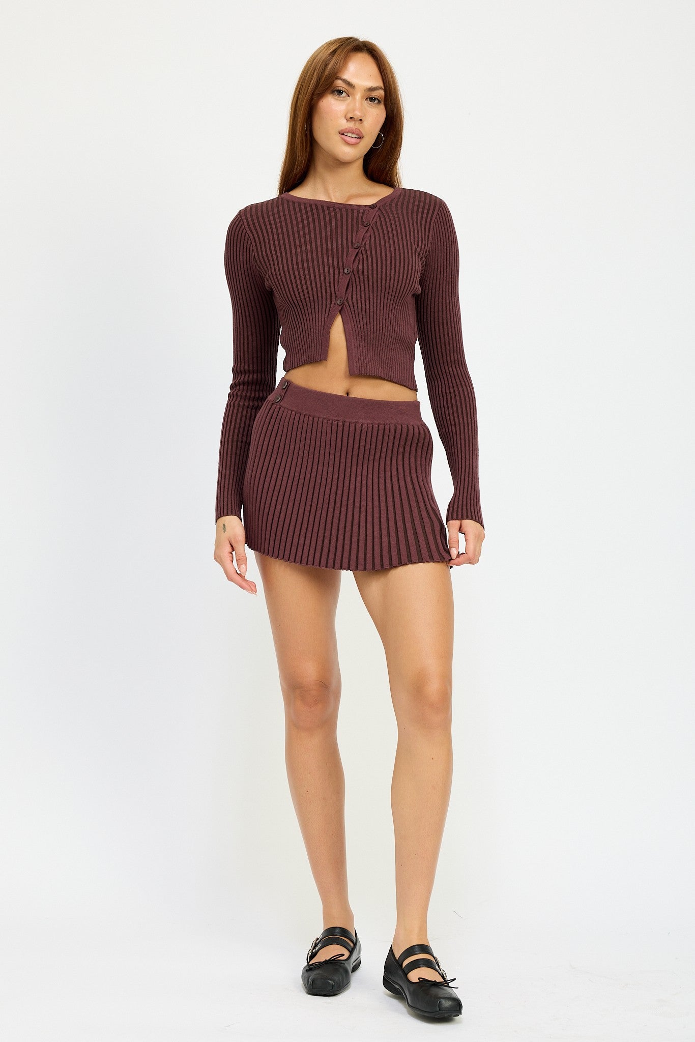 Ribbed Knit Mini Skirt Clothing Emory Park   