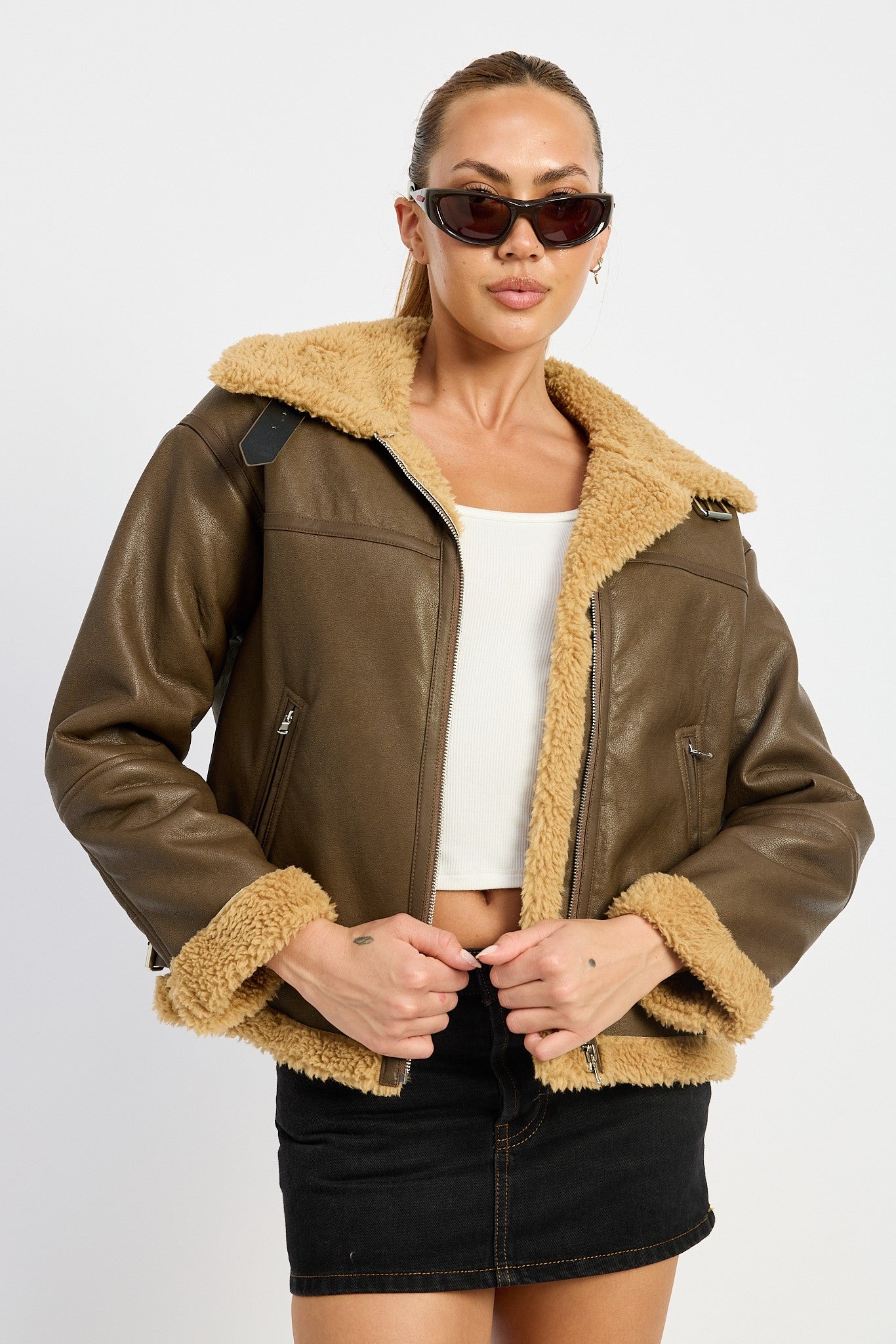 Shearling Moto Jacket Clothing Emory Park   