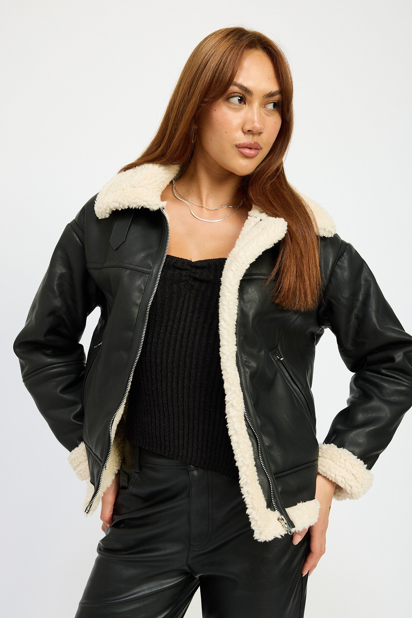 Shearling Moto Jacket Clothing Emory Park   