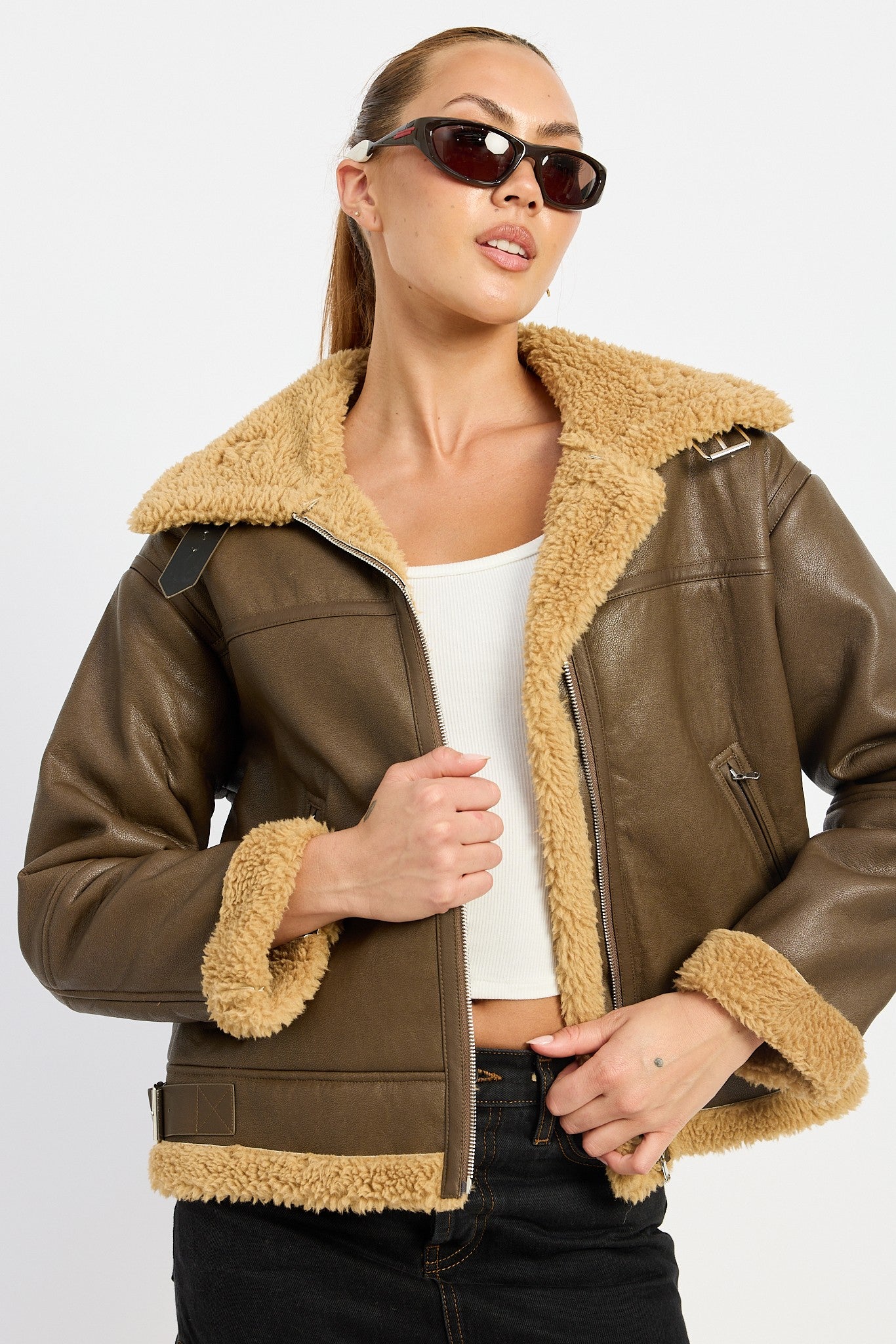 Shearling Moto Jacket Clothing Emory Park   