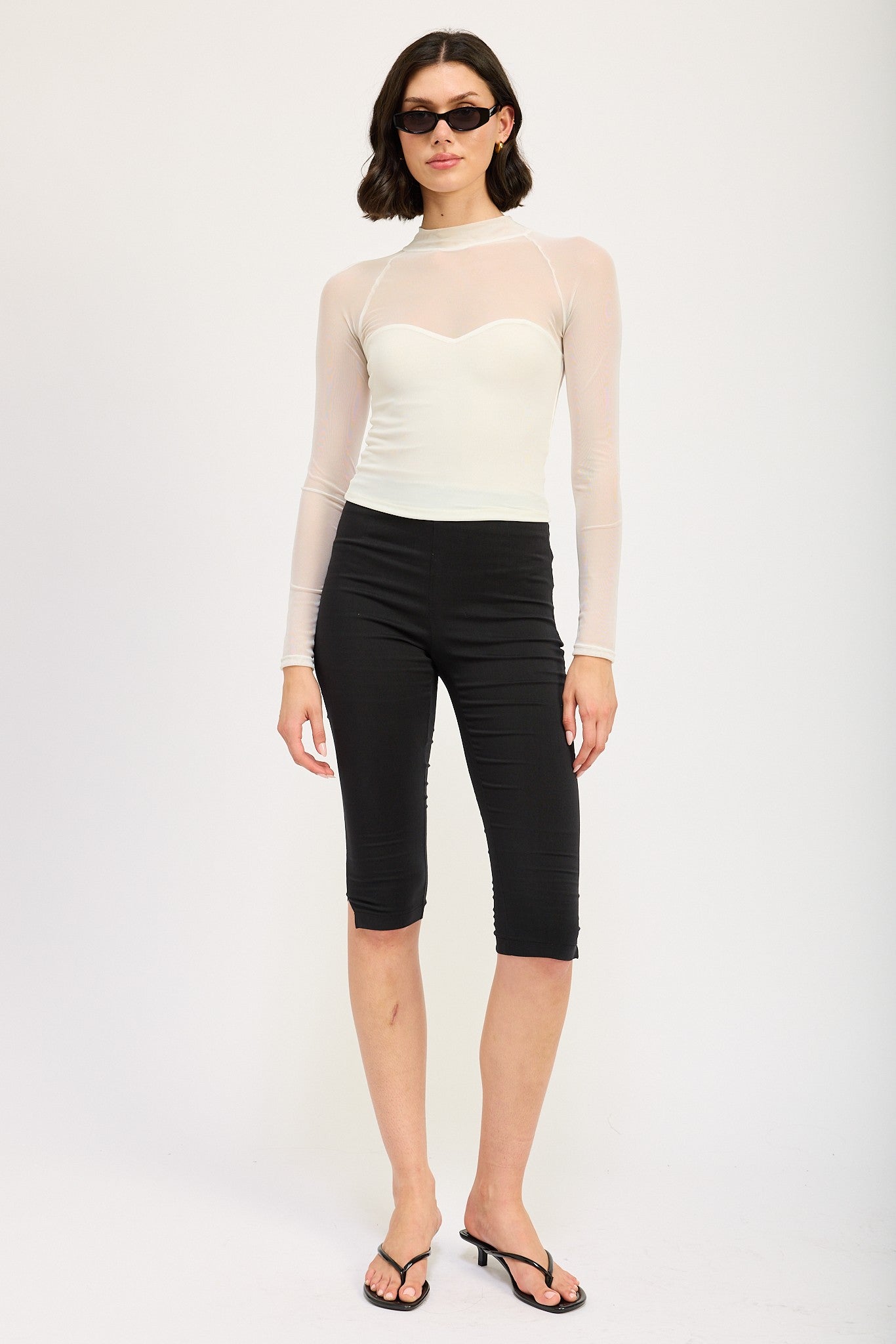 Sheer Ruched Top Clothing Emory Park   