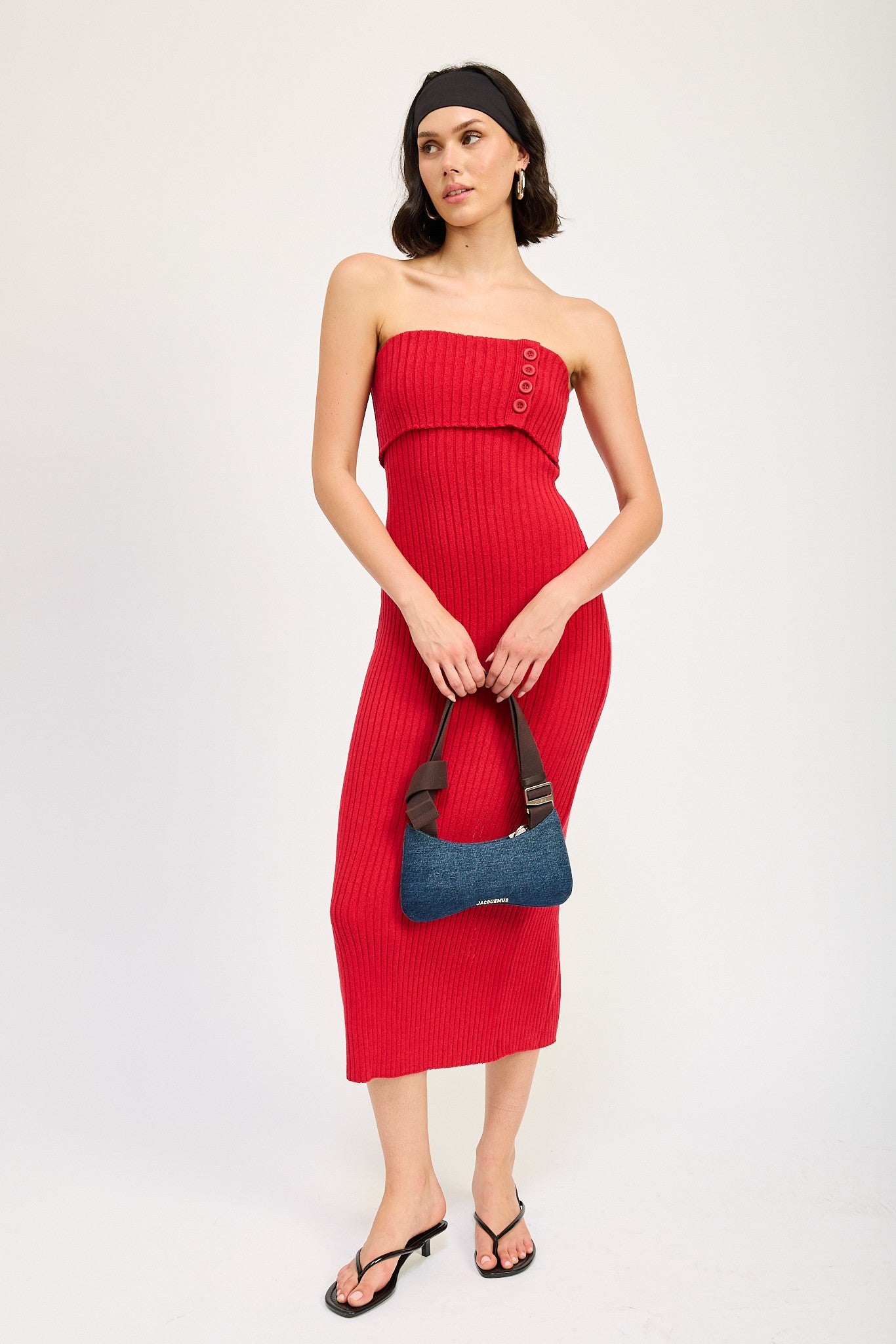 Fold Ribbed Knit Tube Dress Clothing Emory Park   