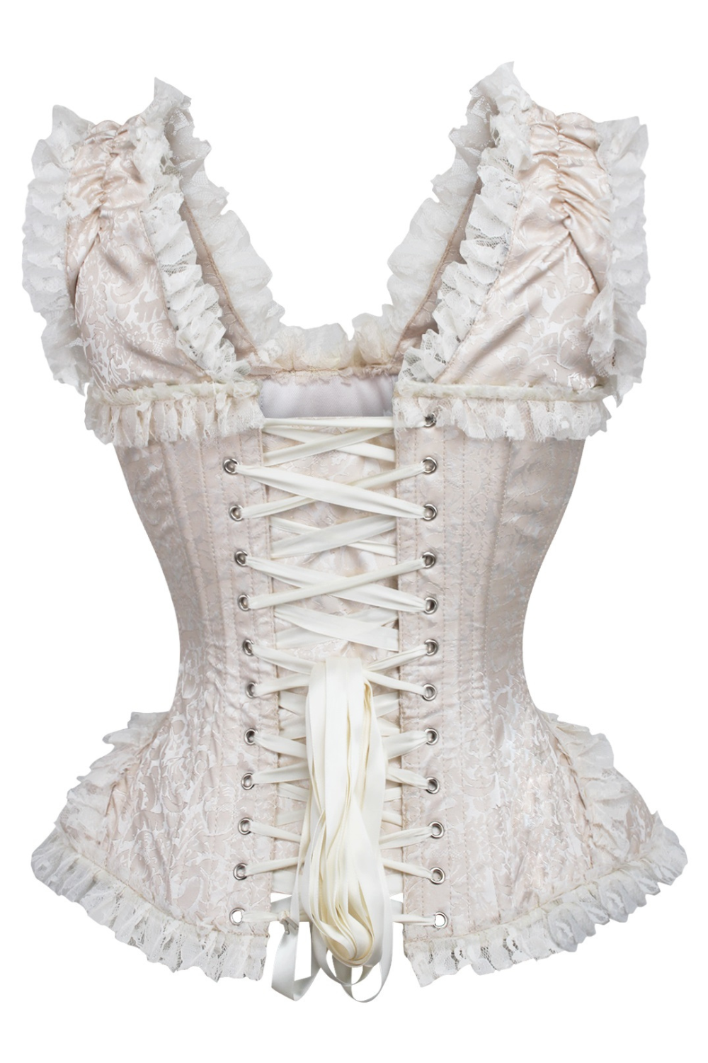 トップス meltthelady lace up layered corset White White Mesh Over Bust Corset - Laced Corset – Miss Leather Online