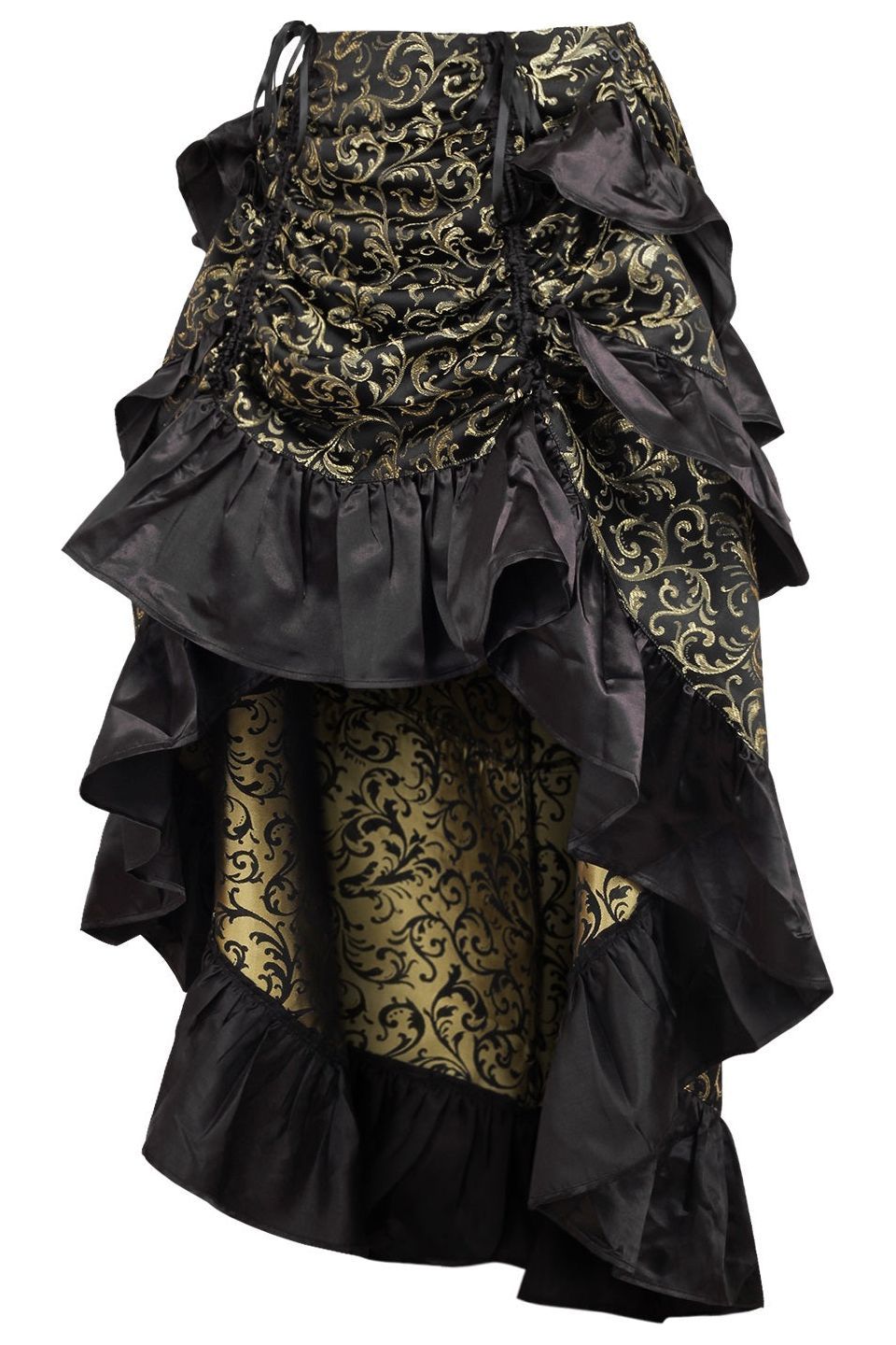 Brocade Adjustable High Low Bustle Skirt Clothing The Melted Manor   