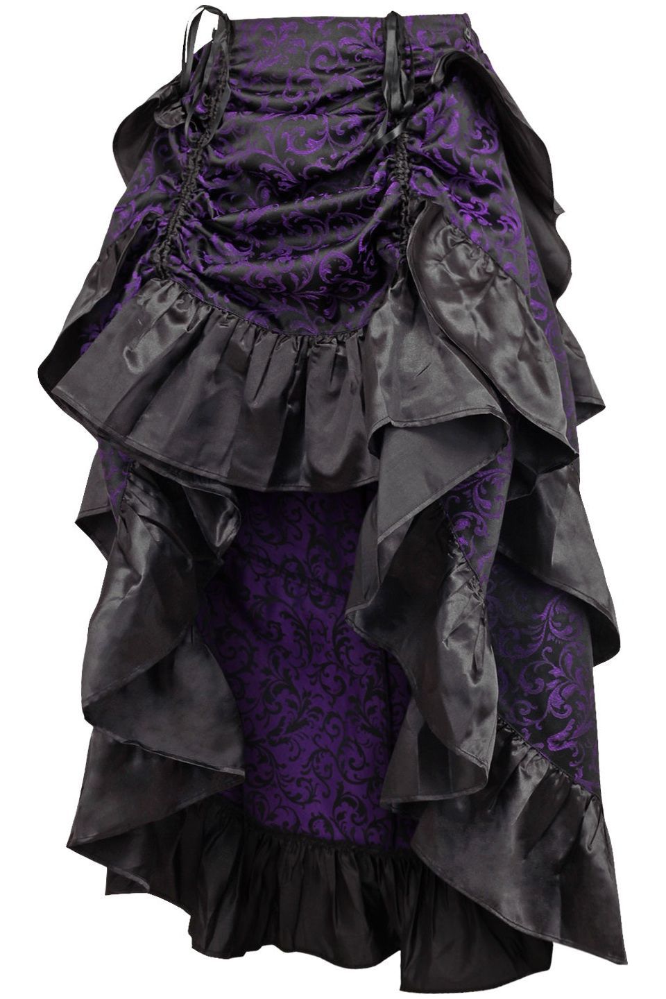 Brocade Adjustable High Low Bustle Skirt Clothing The Melted Manor   