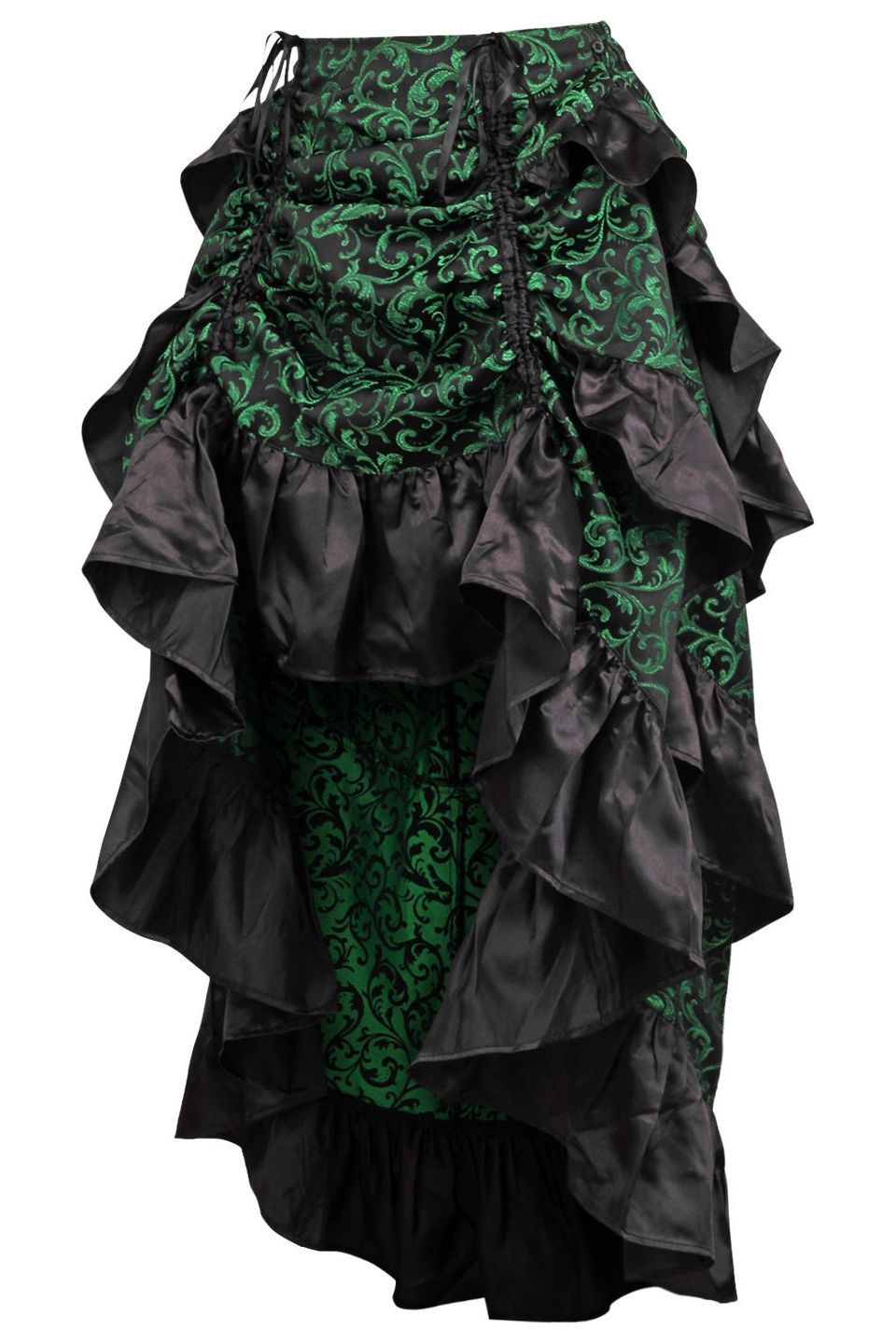 Brocade Adjustable High Low Bustle Skirt Clothing The Melted Manor   