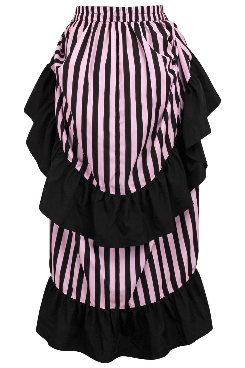 Striped Adjustable High Low Skirt Clothing The Melted Manor   