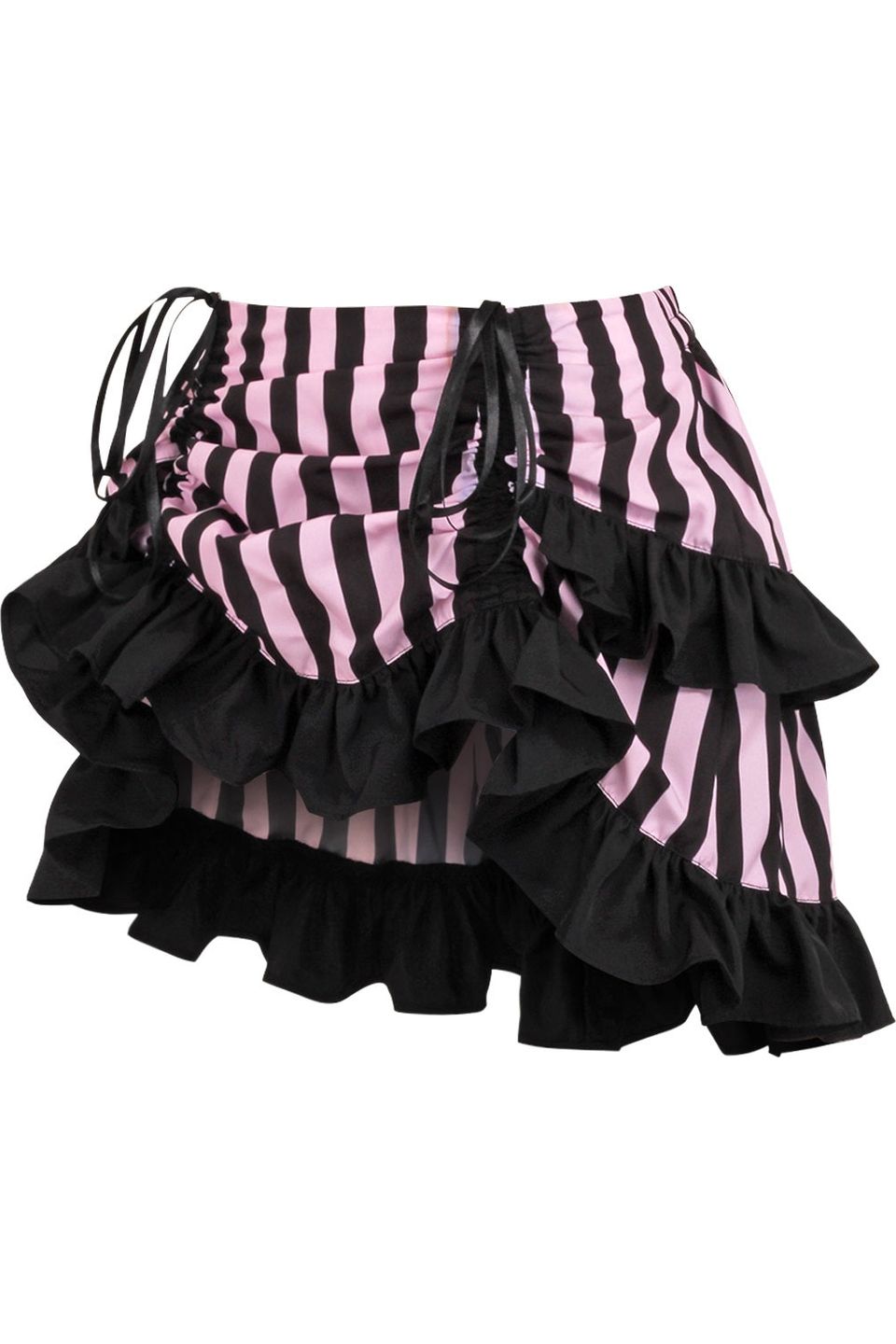 Mini Striped Ruched Bustle Skirt Clothing The Melted Manor   