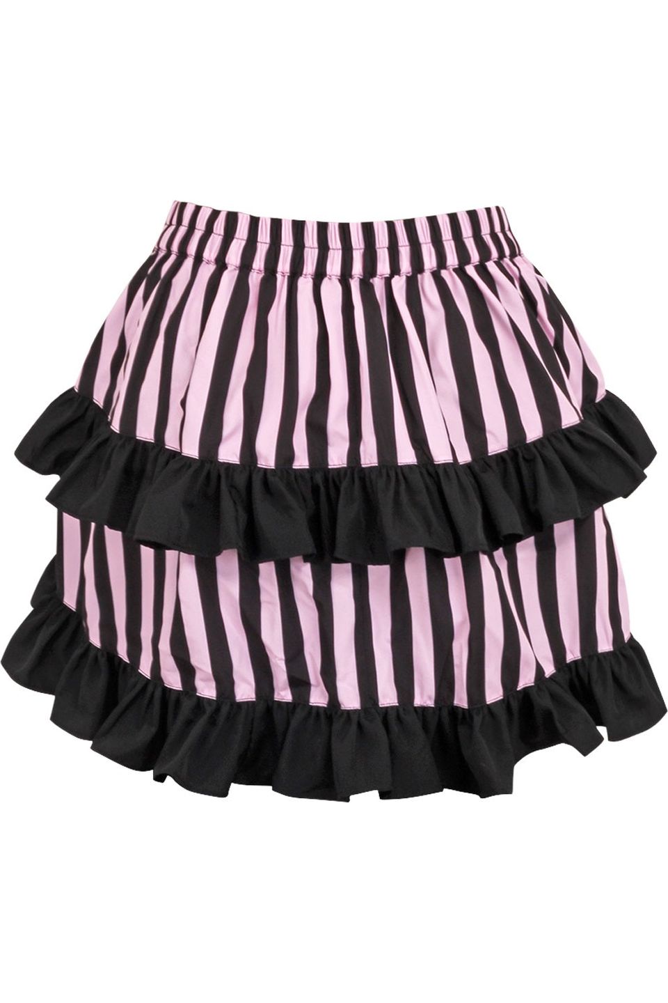 Mini Striped Ruched Bustle Skirt Clothing The Melted Manor   