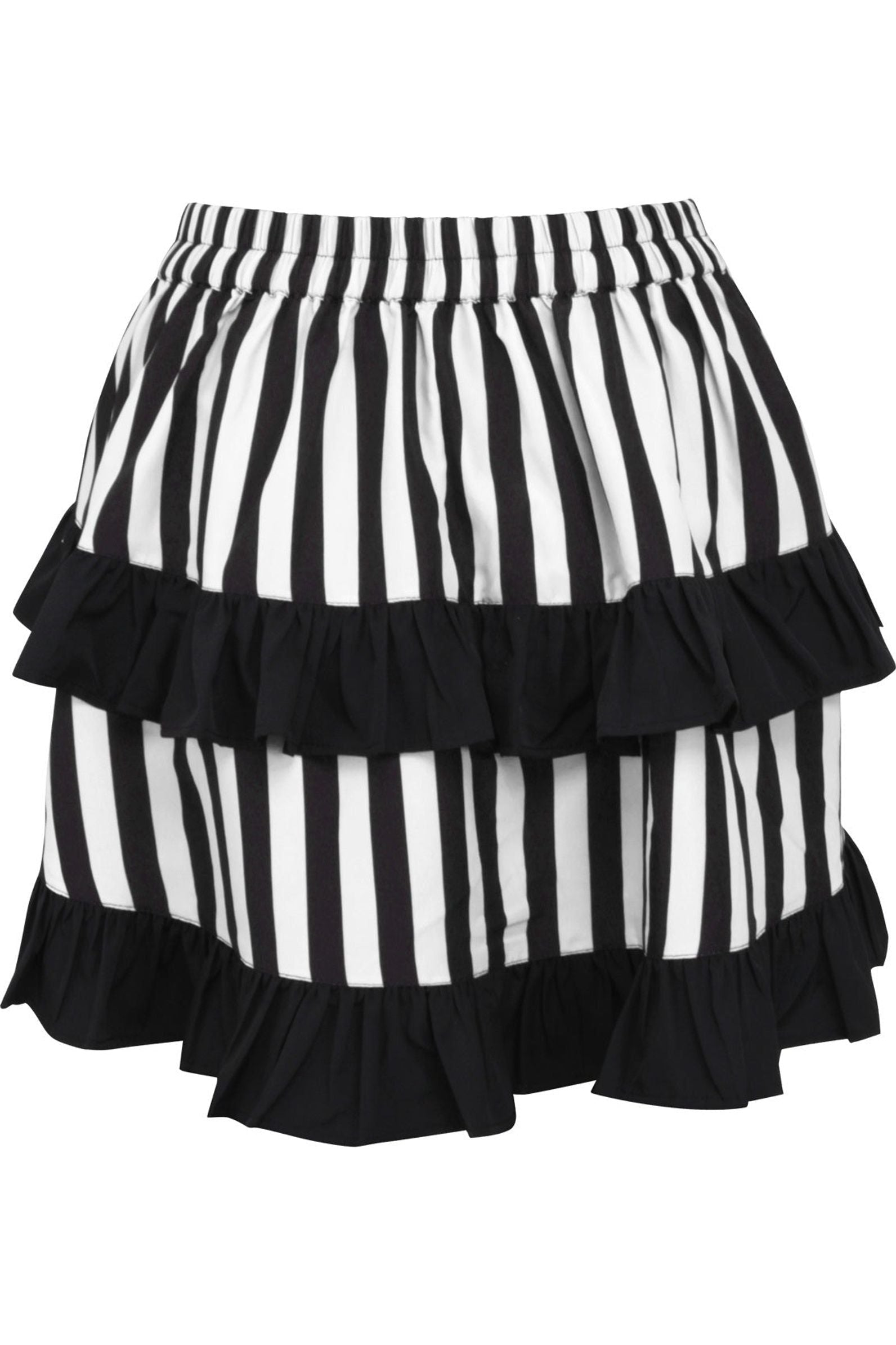 Mini Striped Ruched Bustle Skirt Clothing The Melted Manor   