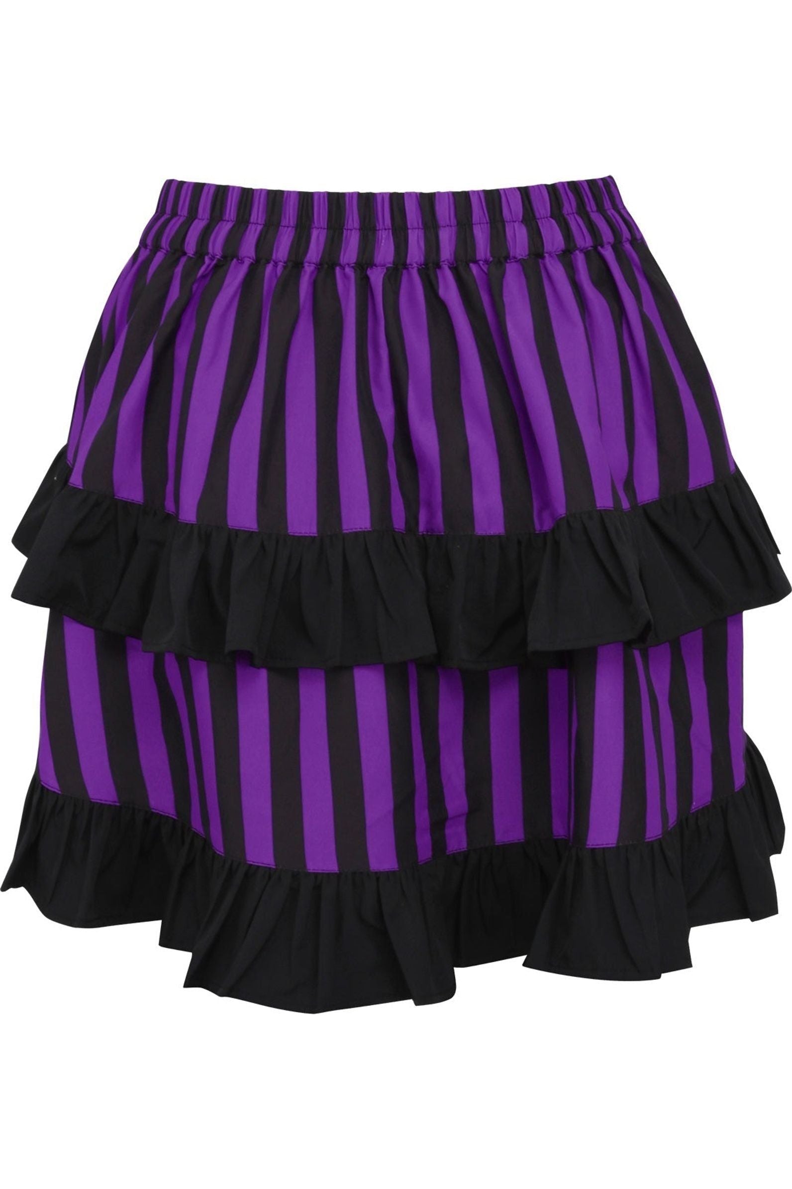 Mini Striped Ruched Bustle Skirt Clothing The Melted Manor   