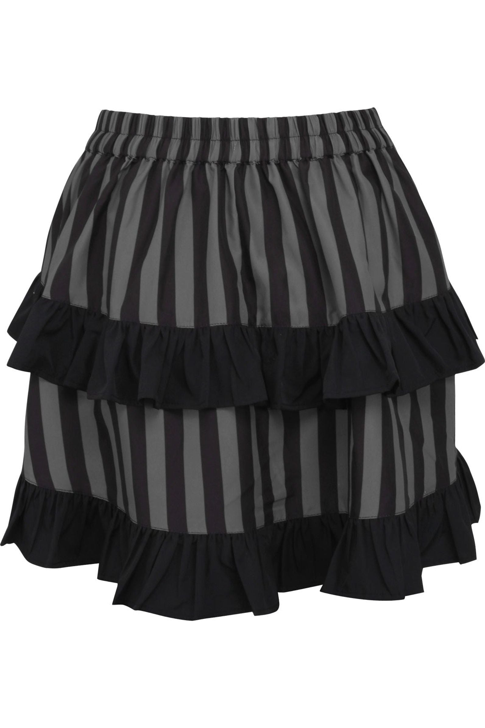 Mini Striped Ruched Bustle Skirt Clothing The Melted Manor   