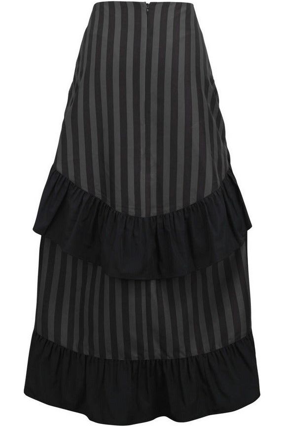 Striped Adjustable High Low Skirt Clothing The Melted Manor   