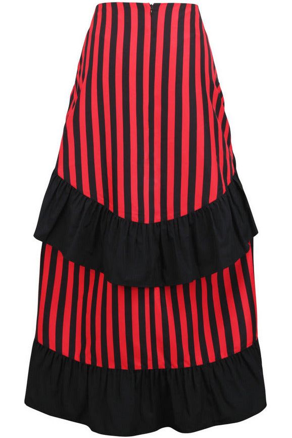 Striped Adjustable High Low Skirt Clothing The Melted Manor   