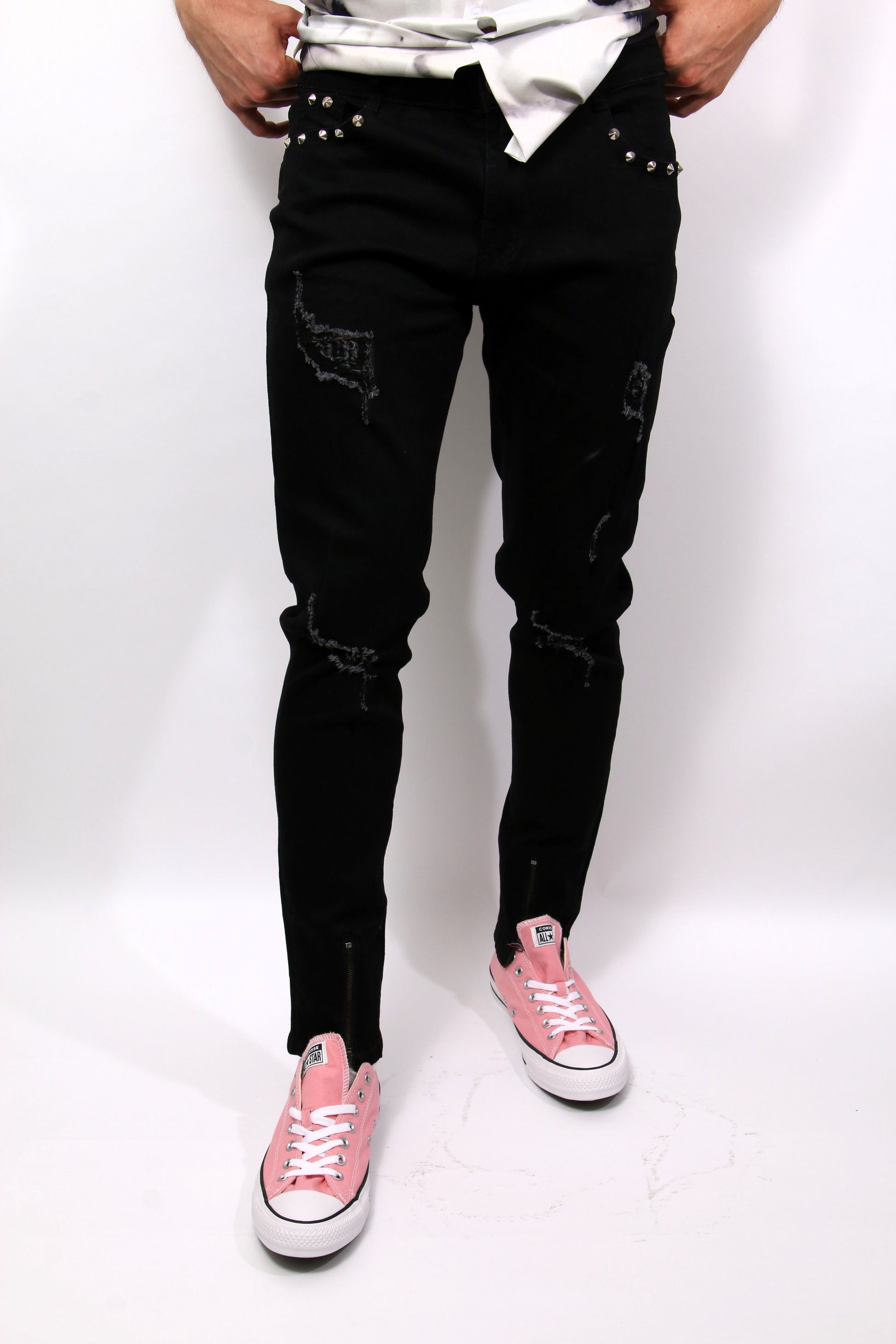 Studded Black Jeans Clothing Venuex   