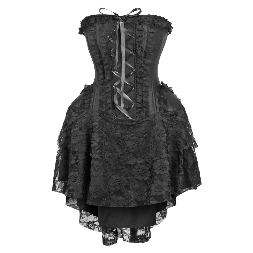 Adora Strapless Victorian Lace Corset Dress Clothing The Melted Manor   