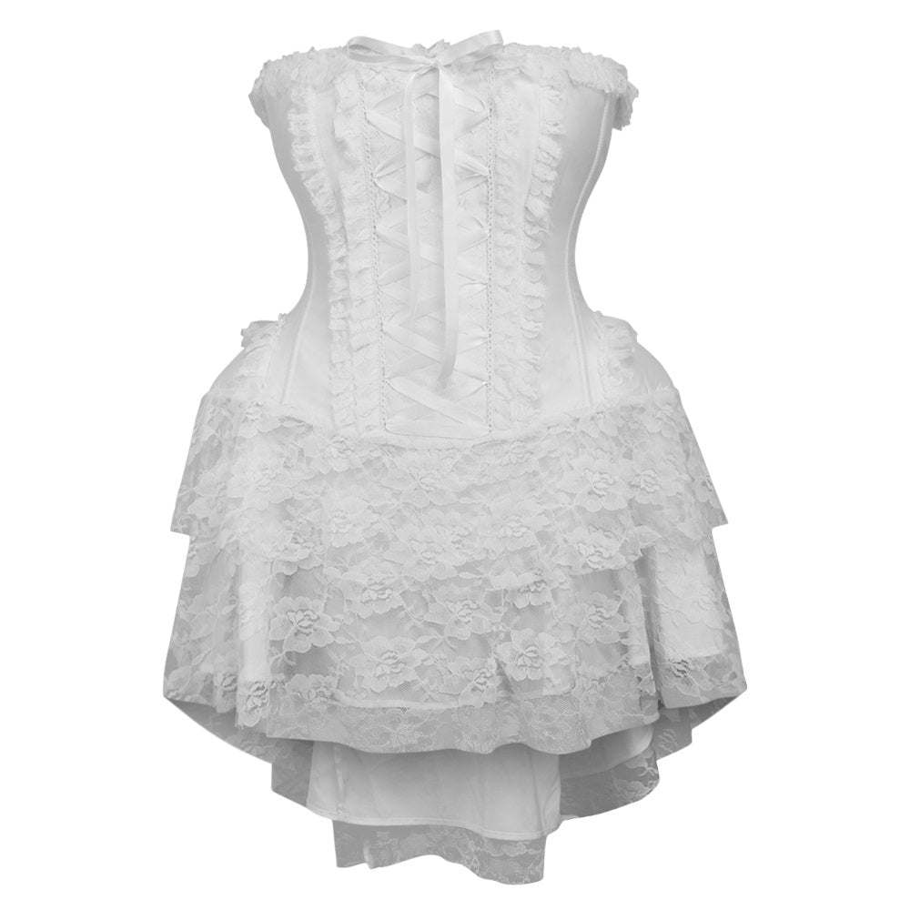 Adora Strapless Victorian Lace Corset Dress Clothing The Melted Manor   