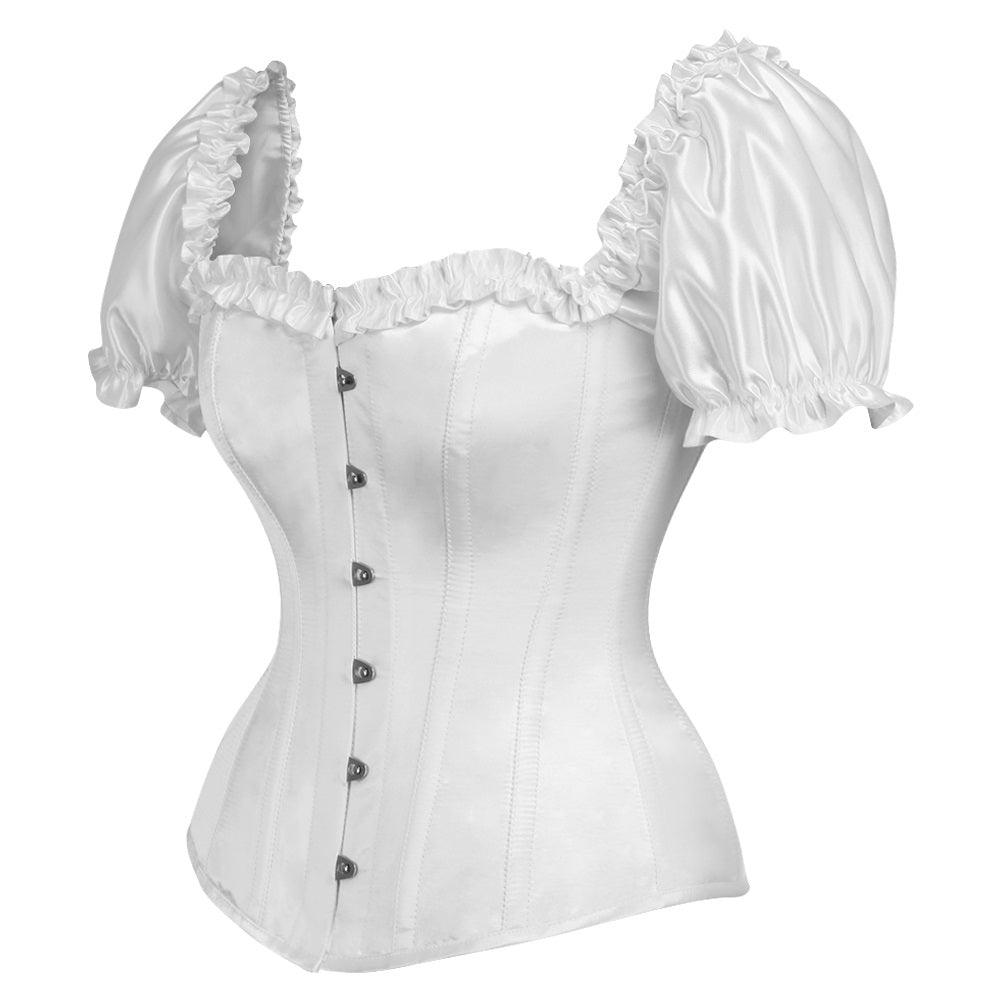 Sabrine Satin Puff sleeve Corset Clothing The Melted Manor   