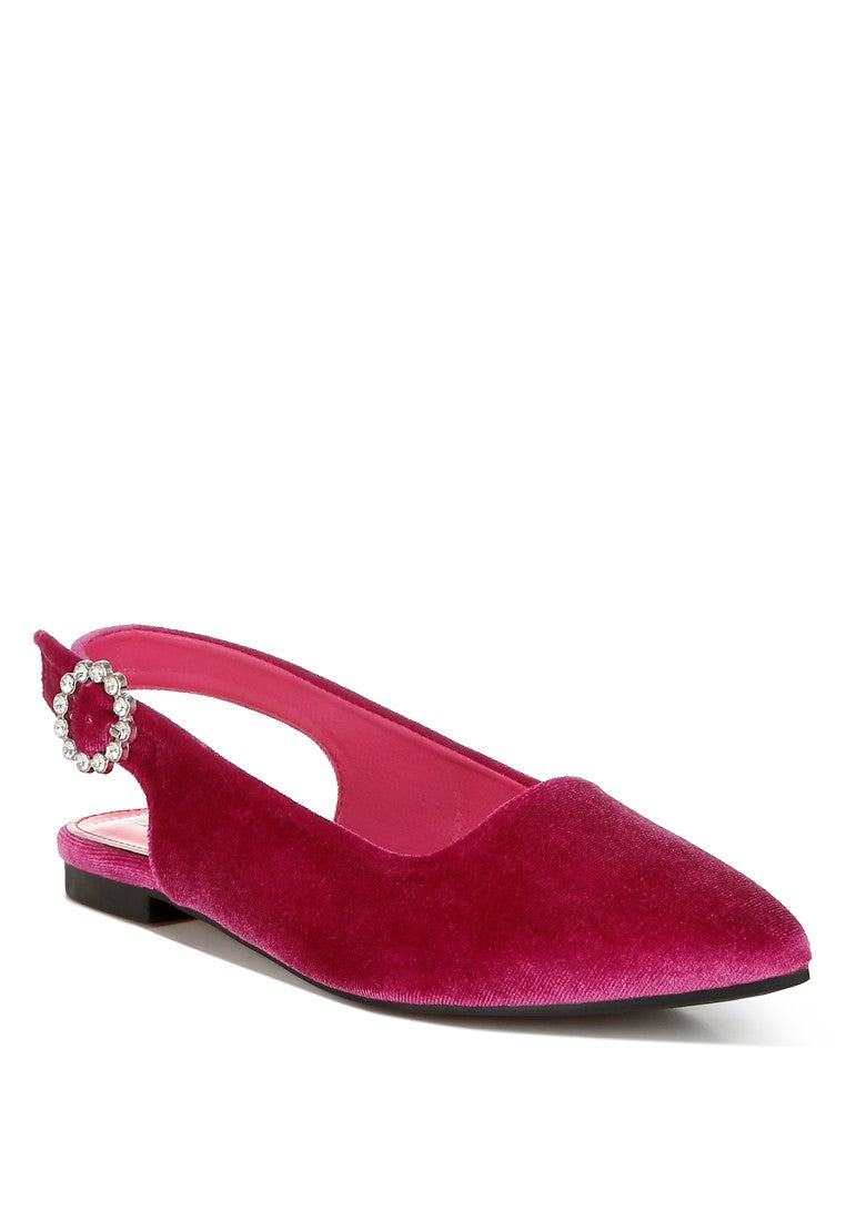 Dolan Velvet Slingback Flat Sandals Shoes Rag Company Fuchsia US-10 / UK-8 / EU-41